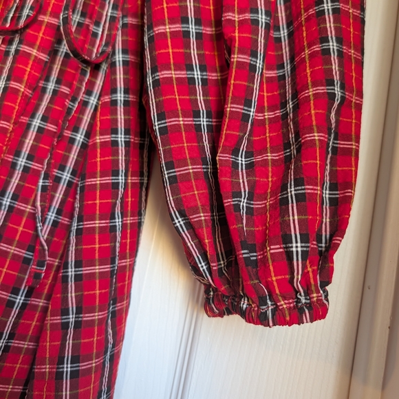 Old Navy Red Plaid Midi Dress - Picture 3 of 3